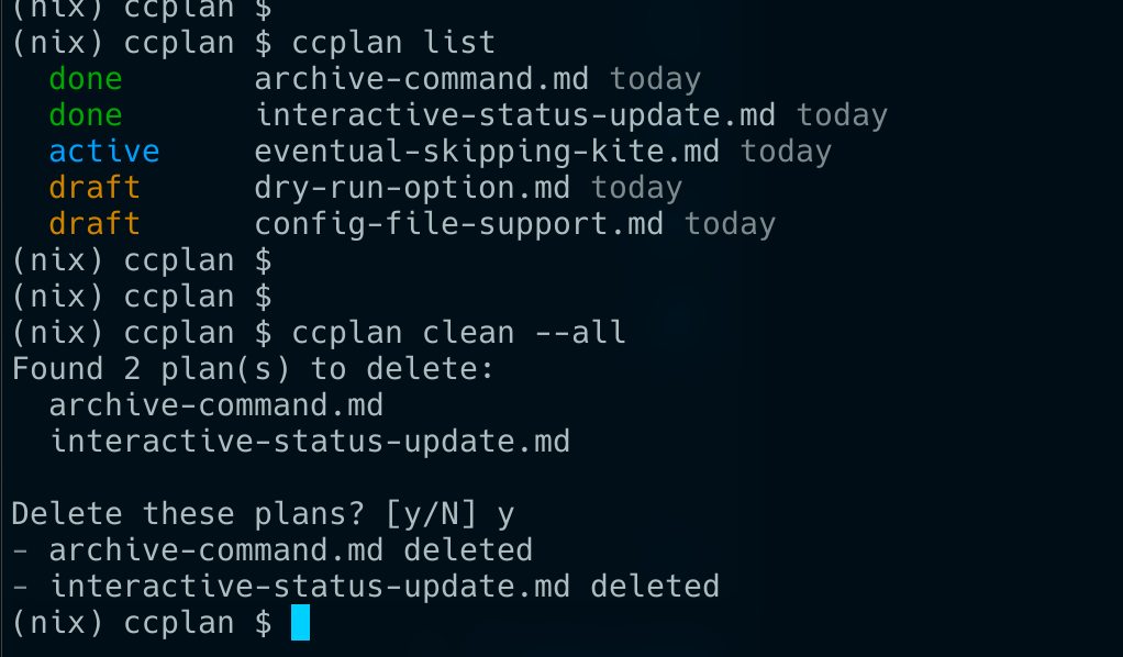 ccplan clean